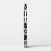 Rococo Damast Patroon Zwart op Grijs Case-Mate iPhone Case (Achterkant / Links)