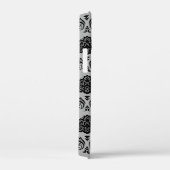 Rococo Damast Patroon Zwart op Grijs Case-Mate iPhone Case (Achterkant / Rechts)