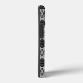 Rococo Damast Patroon Zwart op Grijs Case-Mate iPhone Case (Achterkant / Rechts)