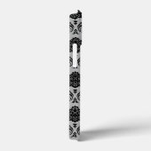 Rococo Damast Patroon Zwart op Grijs Case-Mate iPhone Case (Achterkant / Rechts)
