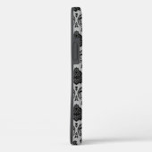 Rococo Damast Patroon Zwart op Grijs Case-Mate iPhone Case (Achterkant / Rechts)