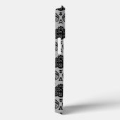 Rococo Damast Patroon Zwart op Grijs Case-Mate iPhone Case (Achterkant / Rechts)