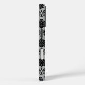 Rococo Damast Patroon Zwart op Grijs Case-Mate iPhone Case (Achterkant / Rechts)
