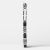 Rococo Damast Patroon Zwart op Grijs Case-Mate iPhone Case (Achterkant / Links)