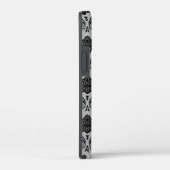 Rococo Damast Patroon Zwart op Grijs Case-Mate iPhone Case (Achterkant / Rechts)