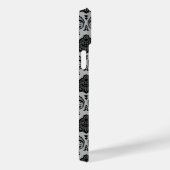 Rococo Damast Patroon Zwart op Grijs Case-Mate iPhone Case (Achterkant / Rechts)