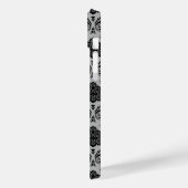 Rococo Damast Patroon Zwart op Grijs Case-Mate iPhone Case (Achterkant / Links)
