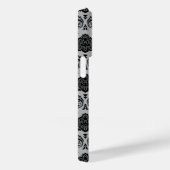 Rococo Damast Patroon Zwart op Grijs Case-Mate iPhone Case (Achterkant / Rechts)