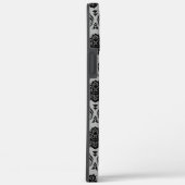Rococo Damast Patroon Zwart op Grijs Case-Mate iPhone Case (Achterkant / Rechts)