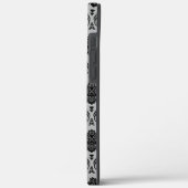 Rococo Damast Patroon Zwart op Grijs Case-Mate iPhone Case (Achterkant / Links)