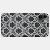 Rococo Damast Patroon Zwart op Grijs Case-Mate iPhone Case (Achterkant (horizontaal))