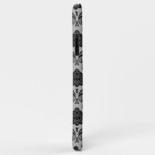 Rococo Damast Patroon Zwart op Grijs Case-Mate iPhone Case (Achterkant/rechts)