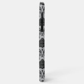 Rococo Damast Patroon Zwart op Grijs Case-Mate iPhone Case (Achterkant/links)