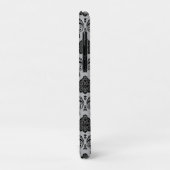 Rococo Damast Patroon Zwart op Grijs Case-Mate iPhone Case (Achterkant/links)