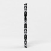 Rococo Damast Patroon Zwart op Grijs Case-Mate iPhone Case (Achterkant/rechts)