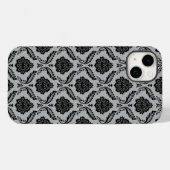 Rococo Damast Patroon Zwart op Grijs Case-Mate iPhone Case (Achterkant (horizontaal))