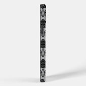 Rococo Damast Patroon Zwart op Grijs Case-Mate iPhone Case (Achterkant / Rechts)
