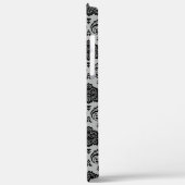 Rococo Damast Patroon Zwart op Grijs Case-Mate iPhone Case (Achterkant / Links)