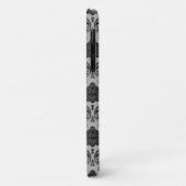 Rococo Damast Patroon Zwart op Grijs Case-Mate iPhone Case (Achterkant/links)