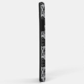 Rococo Damast Patroon Zwart op Grijs Case-Mate iPhone Case (Achterkant/rechts)