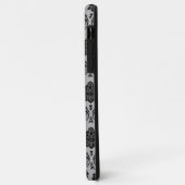 Rococo Damast Patroon Zwart op Grijs Case-Mate iPhone Case (Achterkant/links)
