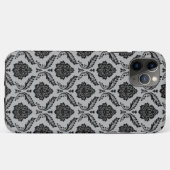 Rococo Damast Patroon Zwart op Grijs Case-Mate iPhone Case (Achterkant (horizontaal))