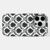 Rococo Damast Patroon Zwart op Wit Case-Mate iPhone Case (Achterkant (horizontaal))
