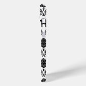 Rococo Damast Patroon Zwart op Wit Case-Mate iPhone Case (Achterkant / Links)