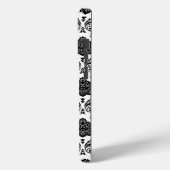 Rococo Damast Patroon Zwart op Wit Case-Mate iPhone Case (Achterkant / Links)