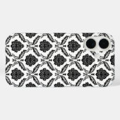 Rococo Damast Patroon Zwart op Wit Case-Mate iPhone Case (Achterkant (horizontaal))