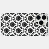 Rococo Damast Patroon Zwart op Wit Case-Mate iPhone Case (Achterkant (horizontaal))