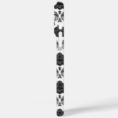 Rococo Damast Patroon Zwart op Wit Case-Mate iPhone Case (Achterkant / Links)