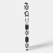 Rococo Damast Patroon Zwart op Wit Case-Mate iPhone Case (Achterkant / Links)