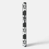 Rococo Damast Patroon Zwart op Wit Case-Mate iPhone Case (Achterkant / Links)