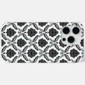 Rococo Damast Patroon Zwart op Wit Case-Mate iPhone Case (Achterkant (horizontaal))