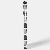 Rococo Damast Patroon Zwart op Wit Case-Mate iPhone Case (Achterkant / Links)