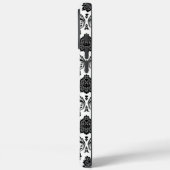 Rococo Damast Patroon Zwart op Wit Case-Mate iPhone Case (Achterkant / Links)