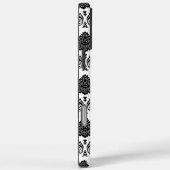 Rococo Damast Patroon Zwart op Wit Case-Mate iPhone Case (Achterkant / Rechts)