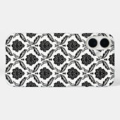 Rococo Damast Patroon Zwart op Wit Case-Mate iPhone Case (Achterkant (horizontaal))