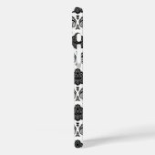 Rococo Damast Patroon Zwart op Wit Case-Mate iPhone Case (Achterkant / Links)