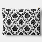 Rococo Damast Patroon Zwart op Wit Etui (Achterkant)