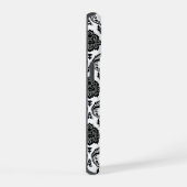 Rococo Damast Patroon Zwart op Wit iPhone 15 Case (Rechterkant)