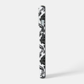 Rococo Damast Patroon Zwart op Wit iPhone 15 Case (Linkerkant)
