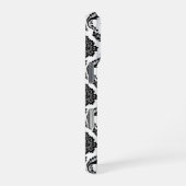 Rococo Damast Patroon Zwart op Wit iPhone Hoesje (Rechterkant)