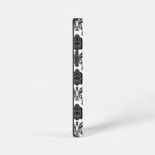Rococo Damast Patroon Zwart op Wit iPhone Hoesje (Rechterkant)