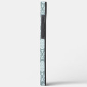 Rococo Damast Rpt Patroon Eendenei Blauw+Turquoise Case-Mate iPhone Case (Achterkant / Links)