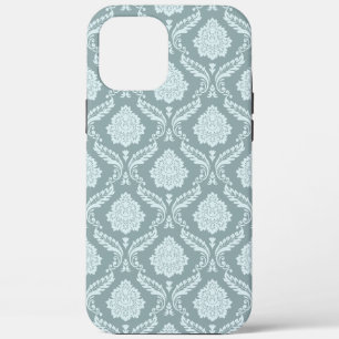 Rococo Damast Rpt Patroon Eendenei Blauw+Turquoise Case-Mate iPhone Case