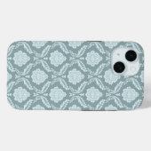 Rococo Damast Rpt Patroon Eendenei Blauw+Turquoise Case-Mate iPhone Case (Achterkant (horizontaal))