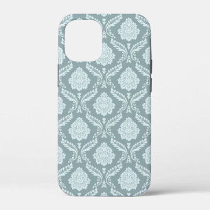 Rococo Damast Rpt Patroon Eendenei Blauw+Turquoise Case-Mate iPhone Case