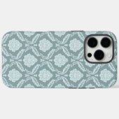 Rococo Damast Rpt Patroon Eendenei Blauw+Turquoise Case-Mate iPhone Case (Achterkant (horizontaal))